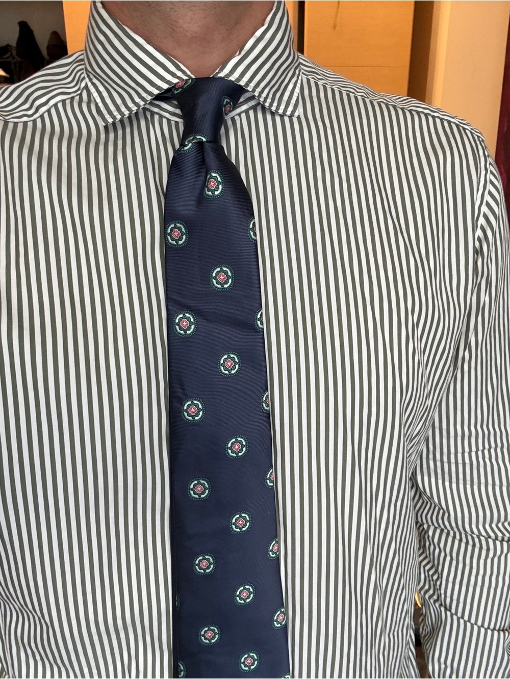 Suit Supply Green Stripe